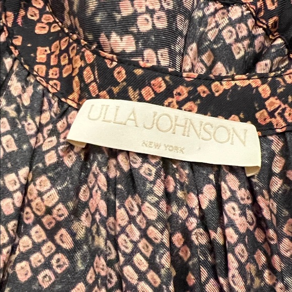 ULLA JOHNSON Mika Print Halter Neck Silk Midi Dress Size 8 $730 Tie Shoulders - Picture 3 of 9